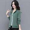 Women's Short Jacket Stand Collar Zip Up Cardigan Long Sleeve Casual Plus Size Outerwear For Spring Autumn