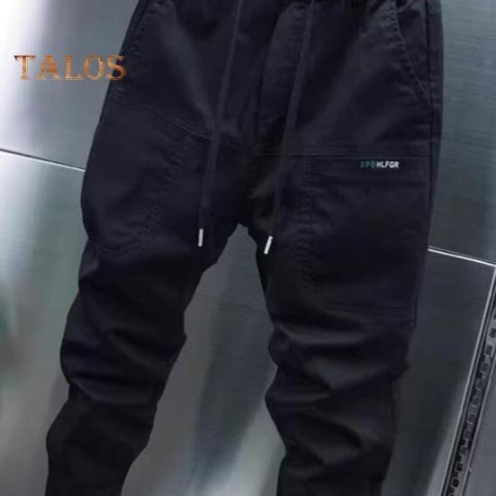 Pánské Cargo Kalhoty Volné Stahovací šňůrka na kotníky Pružný pas Jednobarevné Více kapes Fitness Streetwear Outdoor Cestování Sportovní kalhoty