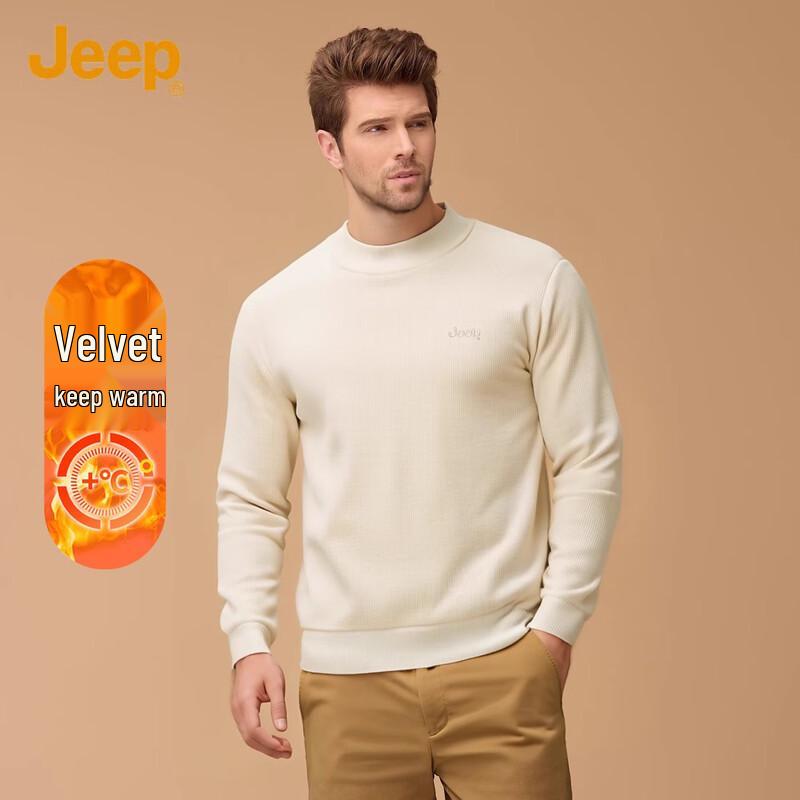 

JEEP Men s Fleece Lined Crew Neck Sweater 4XL