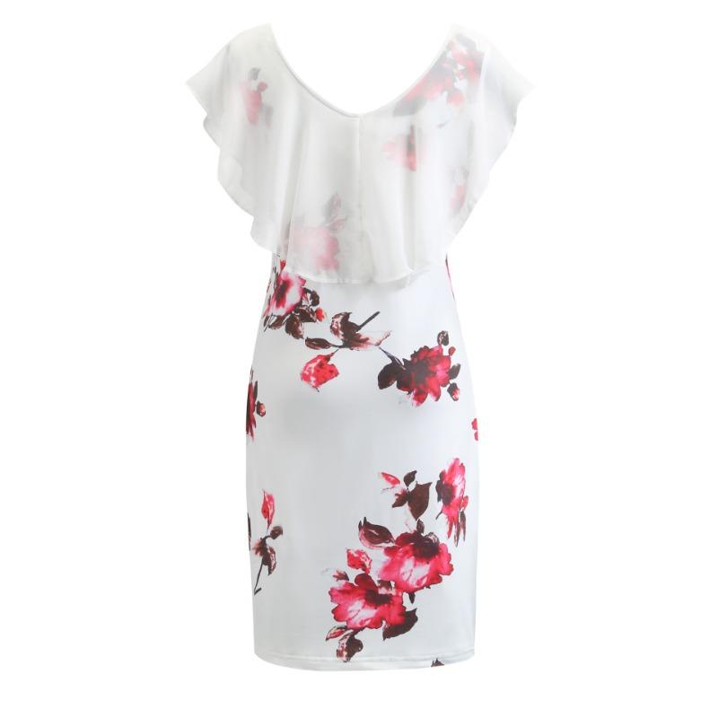 Fashion Women Floral Print Sleeveless Short Mini Dress Party Dress