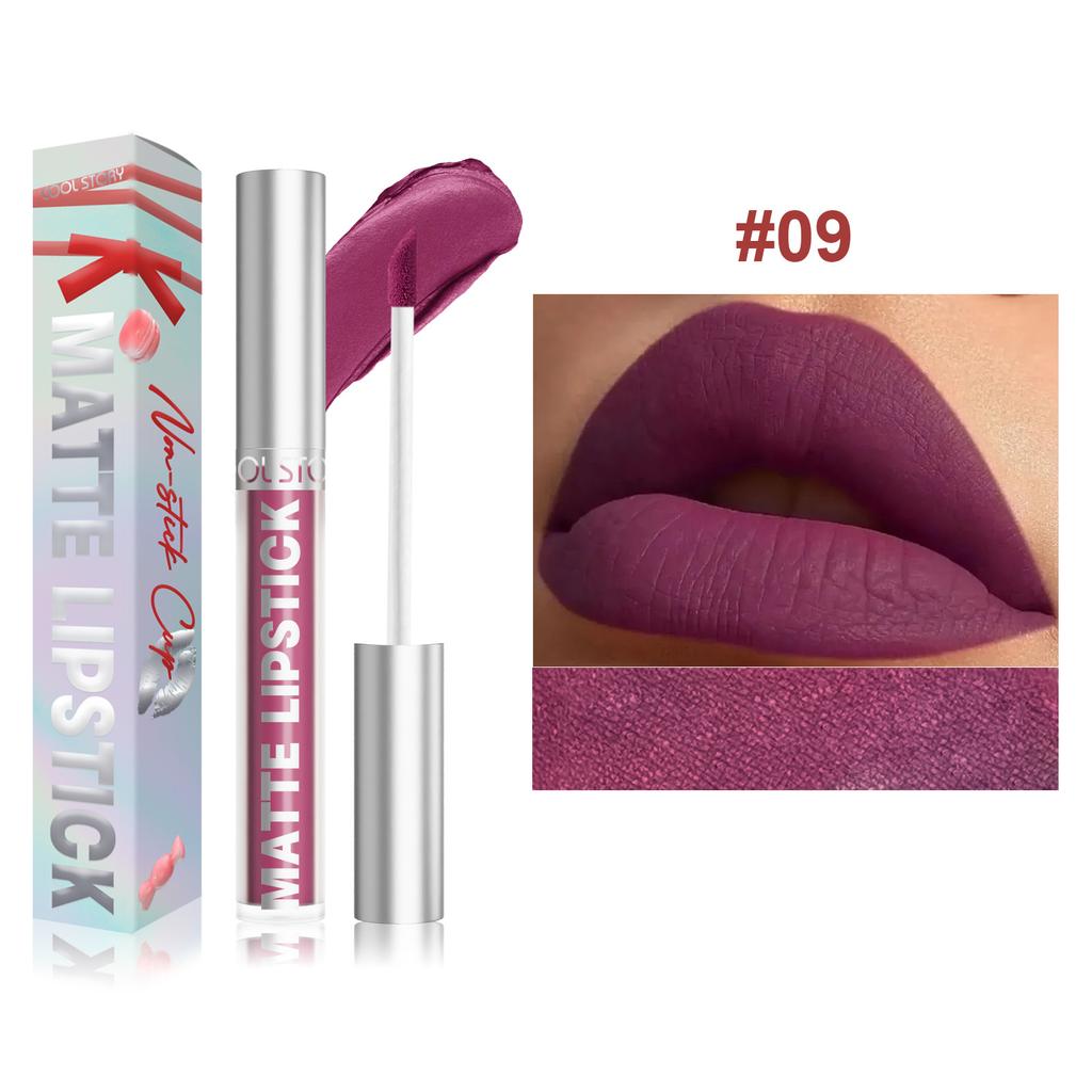 Non-stick Cup Matte Color-fixed Lip Glaze Velvet Matte Surface Not Easy To Decolorize Liquid Lipstick Sexy Long-lasting Color Waterproof Lip Gloss