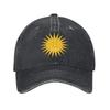 Vintage Kurdish Sun Flag Kurdistan Heart Baseball Caps for Unisex Women Distressed Denim Snapback Hat Kurd Kurdi Outdoor Soft Hats