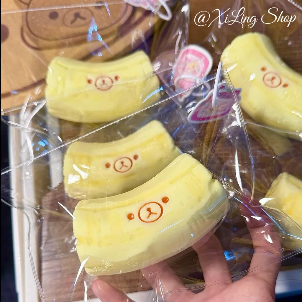 2026 1Pc Handmade Squishy with Butter Texture - Banana Bear Shaped to Relieve Stress - Food Grade Silicone