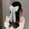 Lystrfac  New Black White Yarn Bow Hair Clip for Women Girls Spring Clip Back Head Hairpin Fashion Hair Accessories