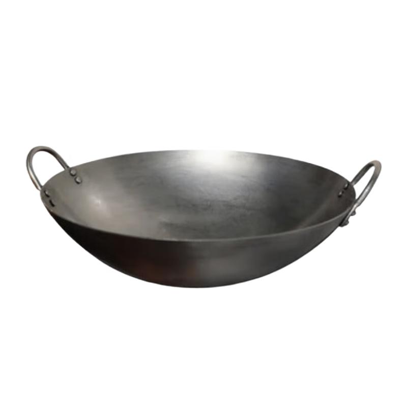 Commercial Double-Handled Wrought Iron Wok