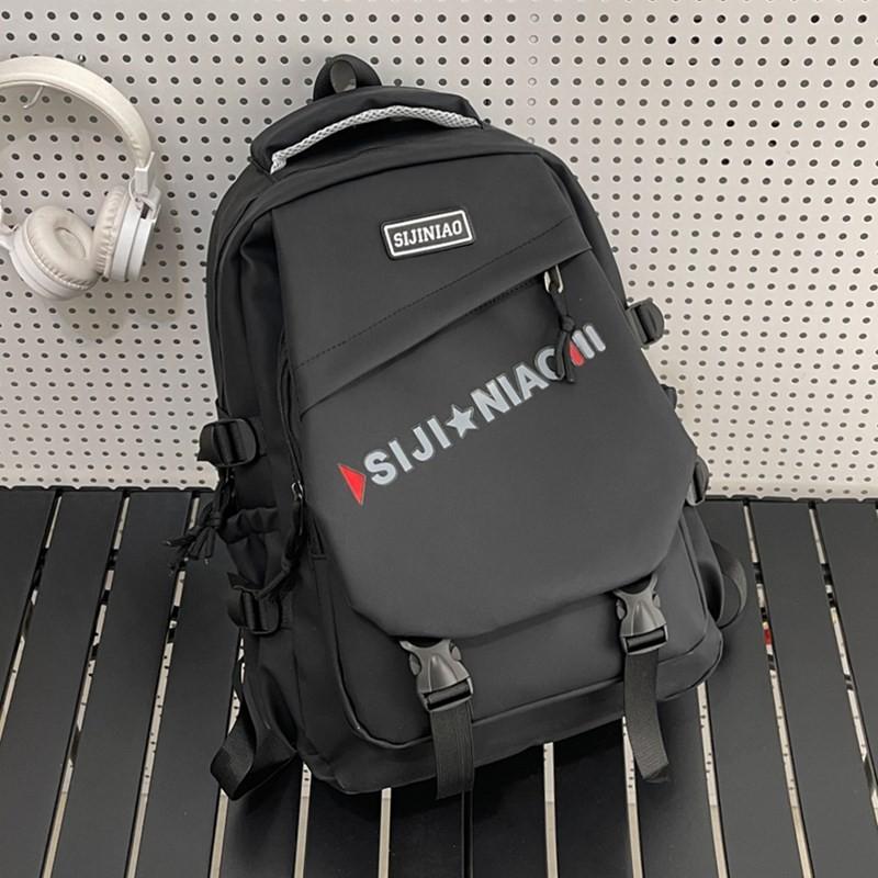 Unisex Oxford Letter Bookbag With Antiburden Features For High School Students