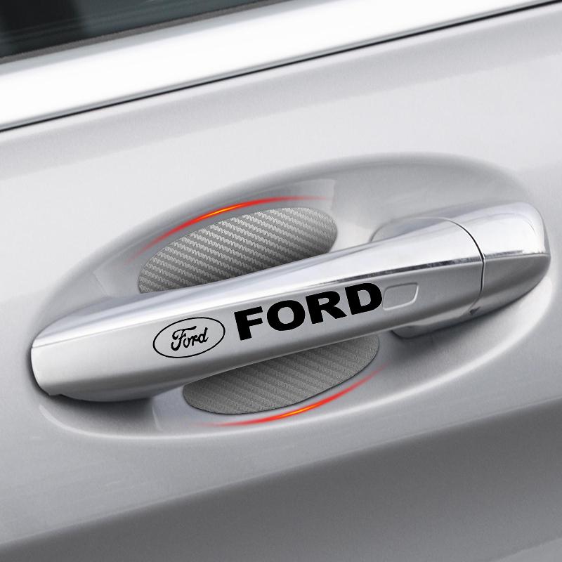 Car Door Sticker Carbon Fiber Scratches Auto Handle Protection Film For Ford F150 F250 Edge Escape Transit Fusion