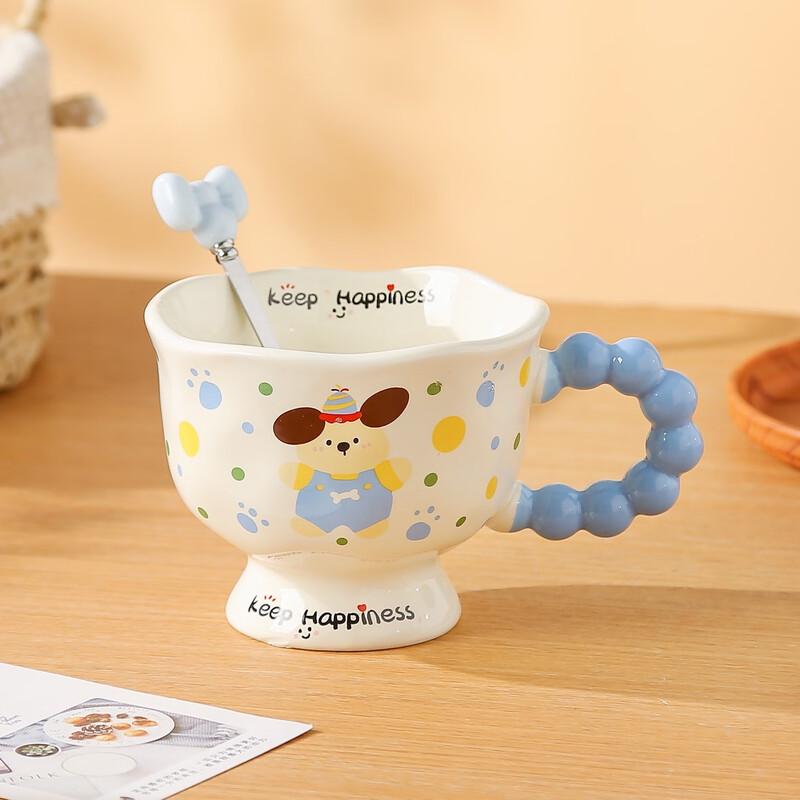 Shangqi Blue Bear Ceramic Coffee Mug Gift Set (Set of 2)