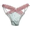 Rose Pink Lace Trim Satin Bowknot Panties for Women