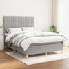 Exclusive House - Slatted Bed Base with Mattress Light Grey 140x190cm Fabric
