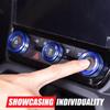 Fit For Ford Ranger -2025 Blue Aluminum AC Radio Switch Trim Ring Knob Cover