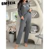 GMXIA Pyjamas Homewear Letters Long-sleeved Tops and Trousers Loose Casual Comfortable Two-piece Set Can Be Worn Outside