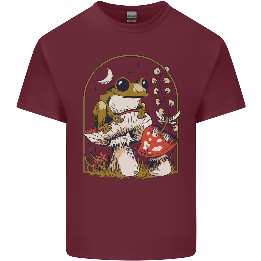 A Frog Mushrooms Foraging Mycology Fungi Unisexs Light Cotton TShirt