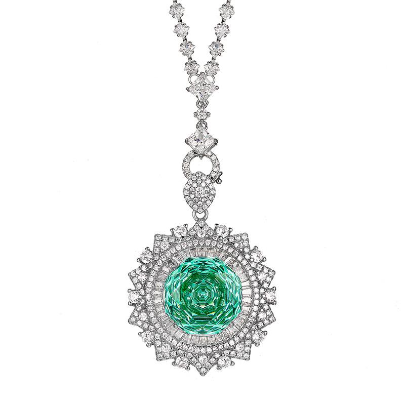 Jewelry Copper Bottom Gold-Plated Rose Chepala Green Sunflower Pendant Main Stone 18Mm
