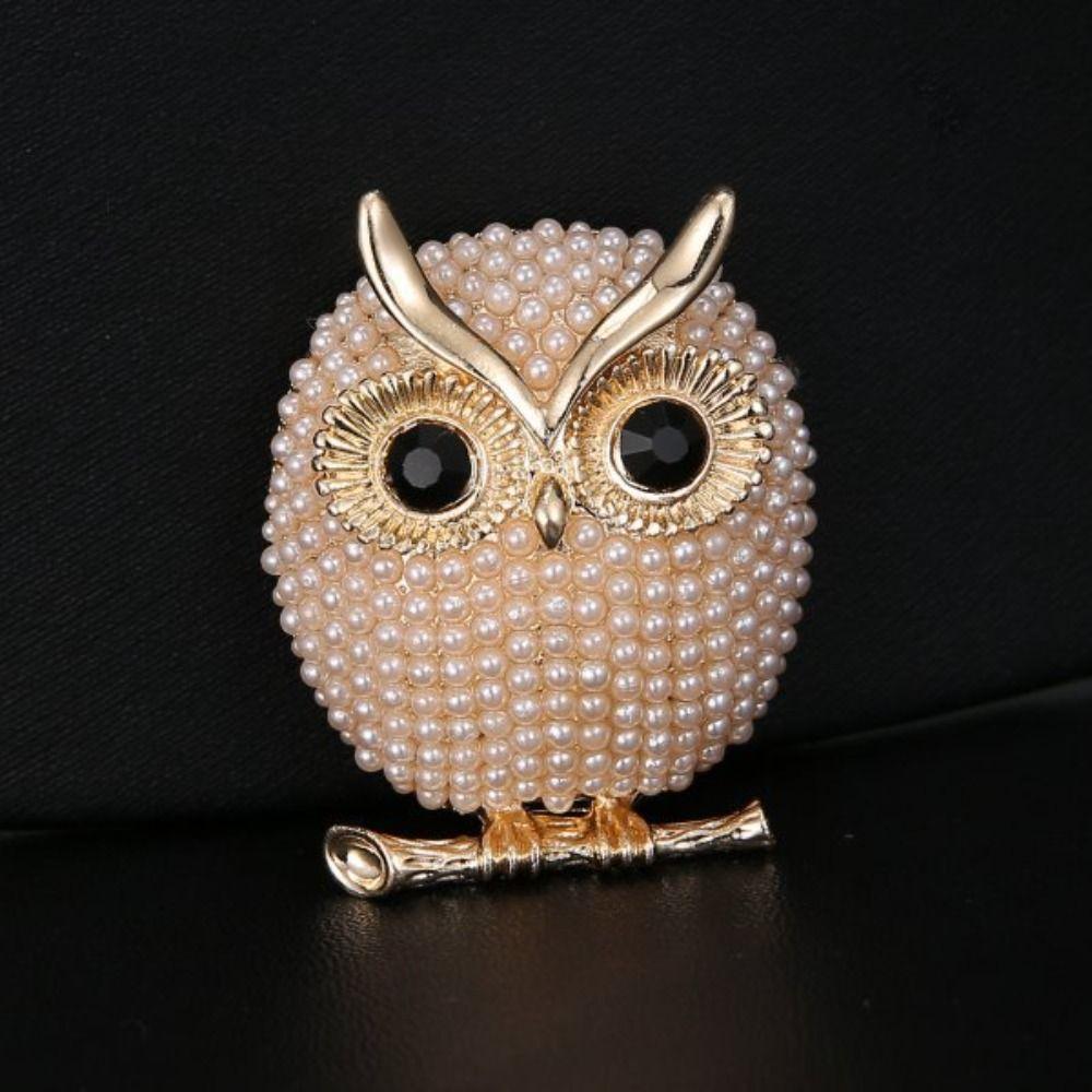 Sparkling Rhinestone Owl Brooches Luxury Lapel Pins Elegant Animal Brooches  Office