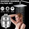 20-Stage Hard Water Shower Filter Stainless Steel Shower Water Filter Water Softener Shower Head Filter with 2 Filter Elements
