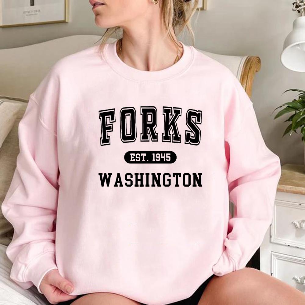 Twilight Sweatshirt Forks Hoodie Team Edward Crewneck Sweatshirts Twilight Inspired Pullover Women Graphic Hoodies Casual Tops