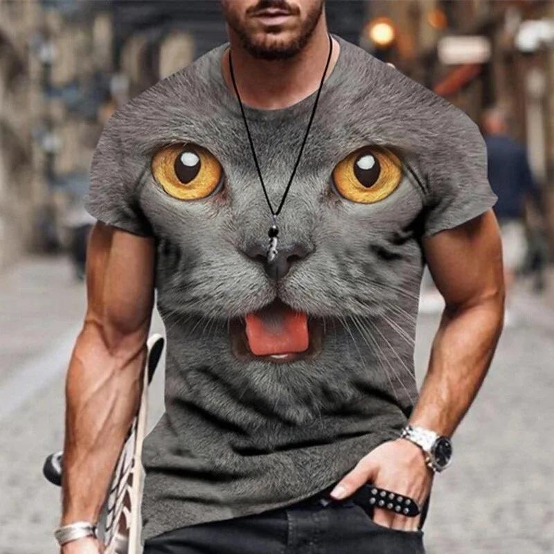 

Pet Cat Graphic 3D Full Print T-shirt With Cat Men Clothing Summer XXS