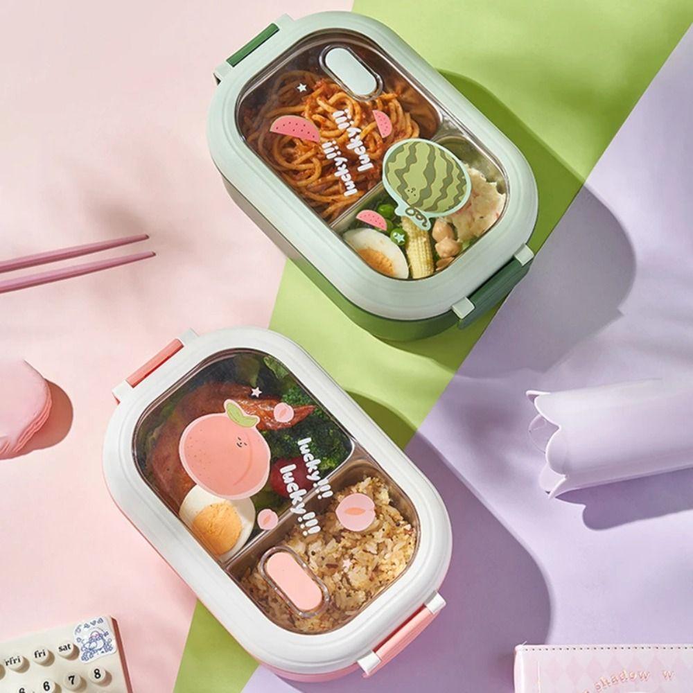 2 Compartments Fruit Lunch Box Leak-Proof Food Storage Box Portable Lunch Container  Girls