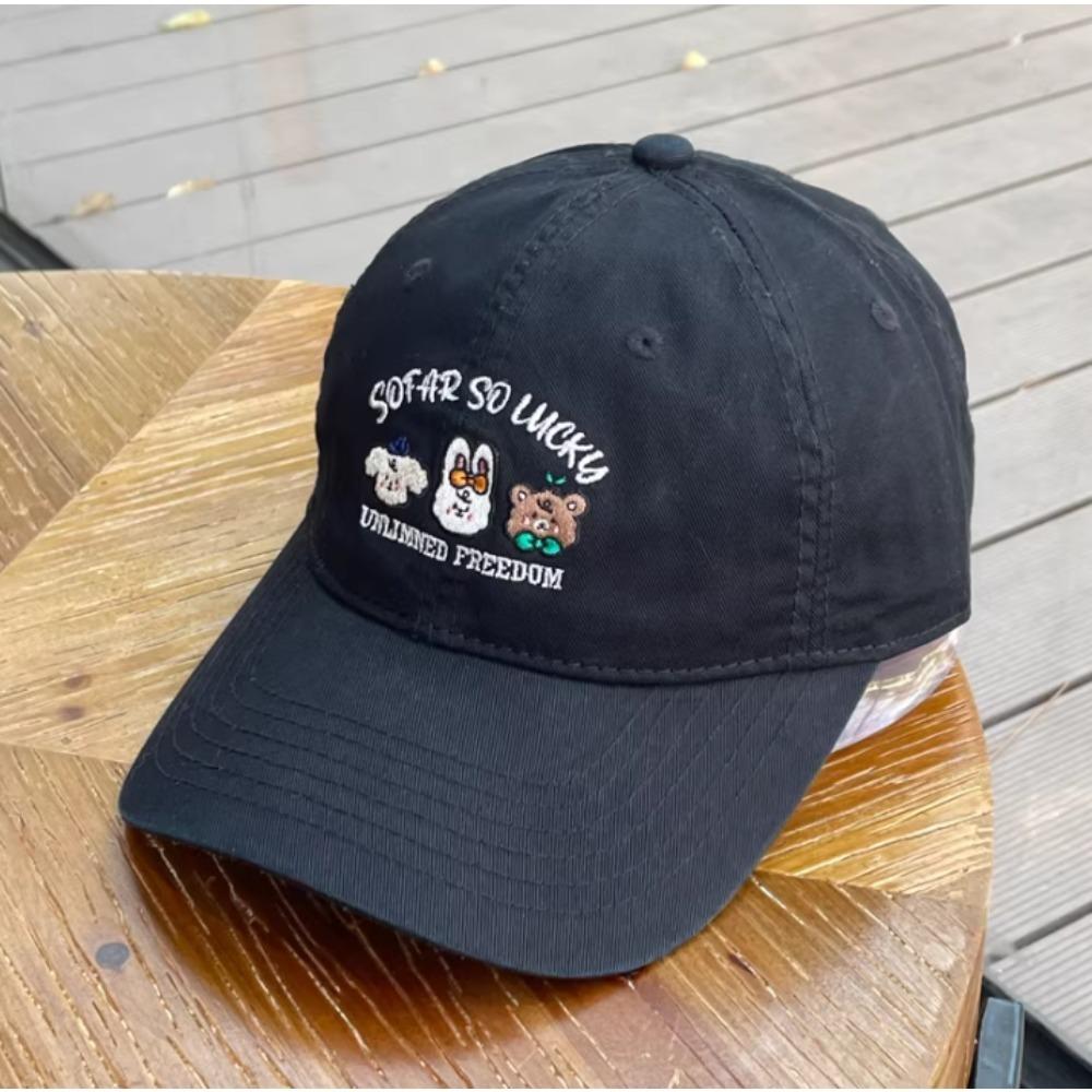 

Korean Vintage Classic Adjustable Baseball Cap Cotton Mesh Embroidery Letter Plain Unisex Outdoor Casual Streetwear Fashion Hat чёрный