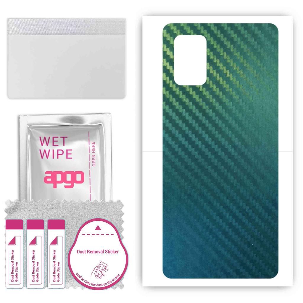 apgo Ochronna naklejka Skin na tył kompatybilna z Samsung Galaxy A Quantum, Folia wrap, Folia, Winyl - Wzór Carbon Chameleon CAKA1