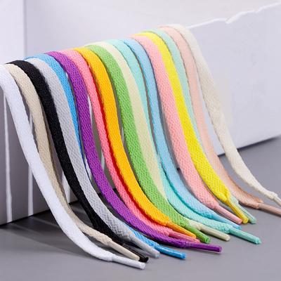 1 Paar flache Schnürsenkel für Sneakers, Stoff-Schnürsenkel, weiß, schwarz, Schnürsenkel, Schnürsenkel für Schuhe, klassische weiche Schnürsenkel