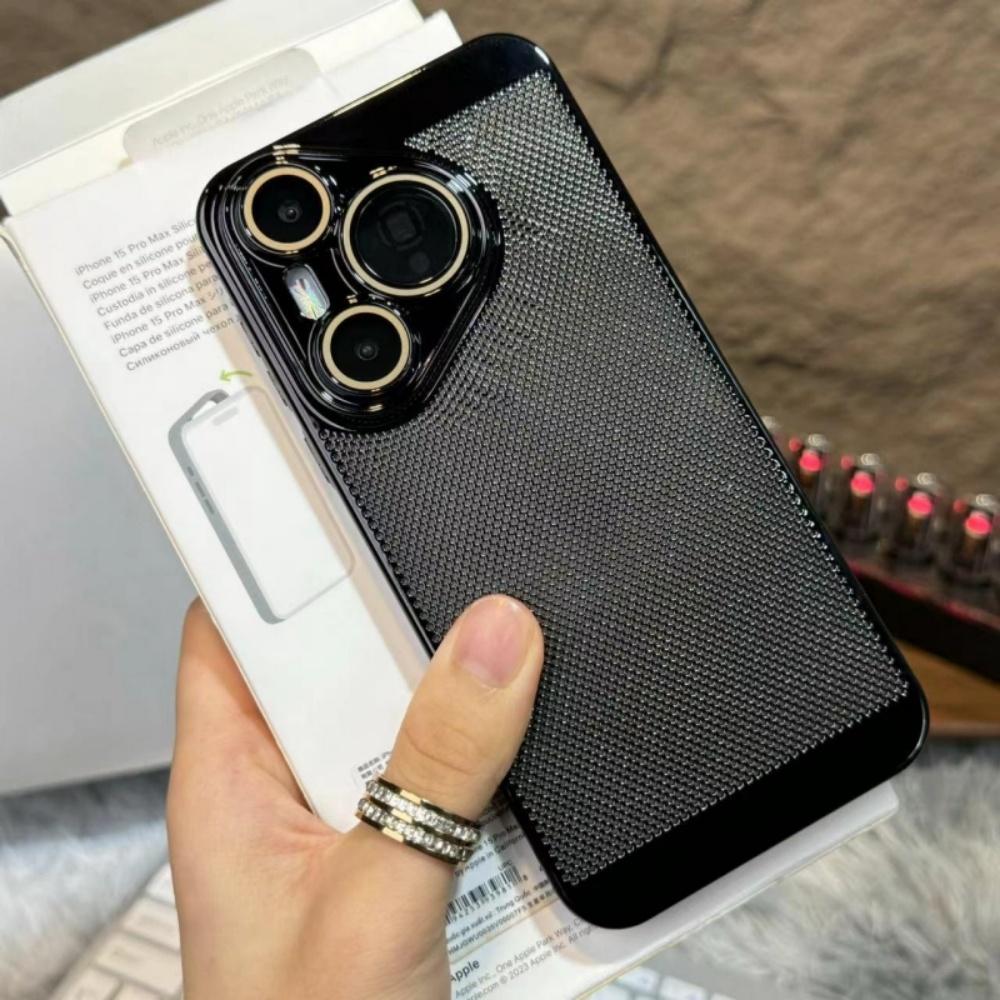Huawei Pura 80 P80 P70 P60 P50 Pura70 Pro Plus Ultra Cooling Mesh Breathable Cover Luxury Electroplating Glossy Armor Case