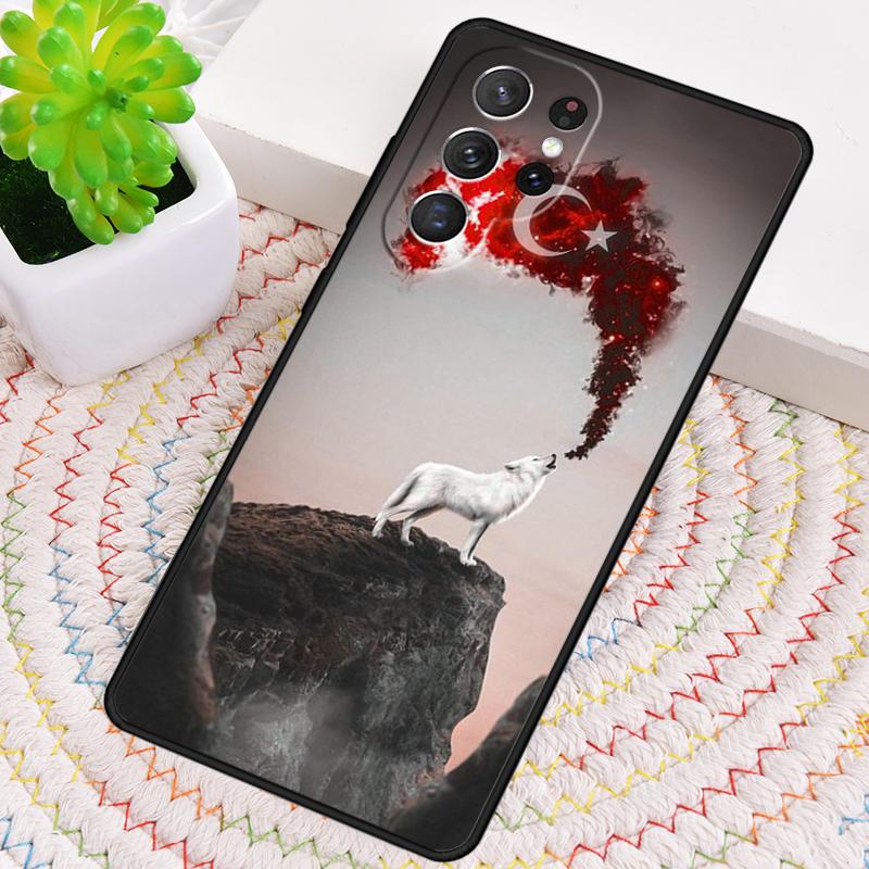 Turkey Turkish Flag Wolf TPU Phone Case For Samsung Galaxy Note 10 Pro S26 S25 S24 S23 S22 Ultra Plus S21 FE S20 Cover