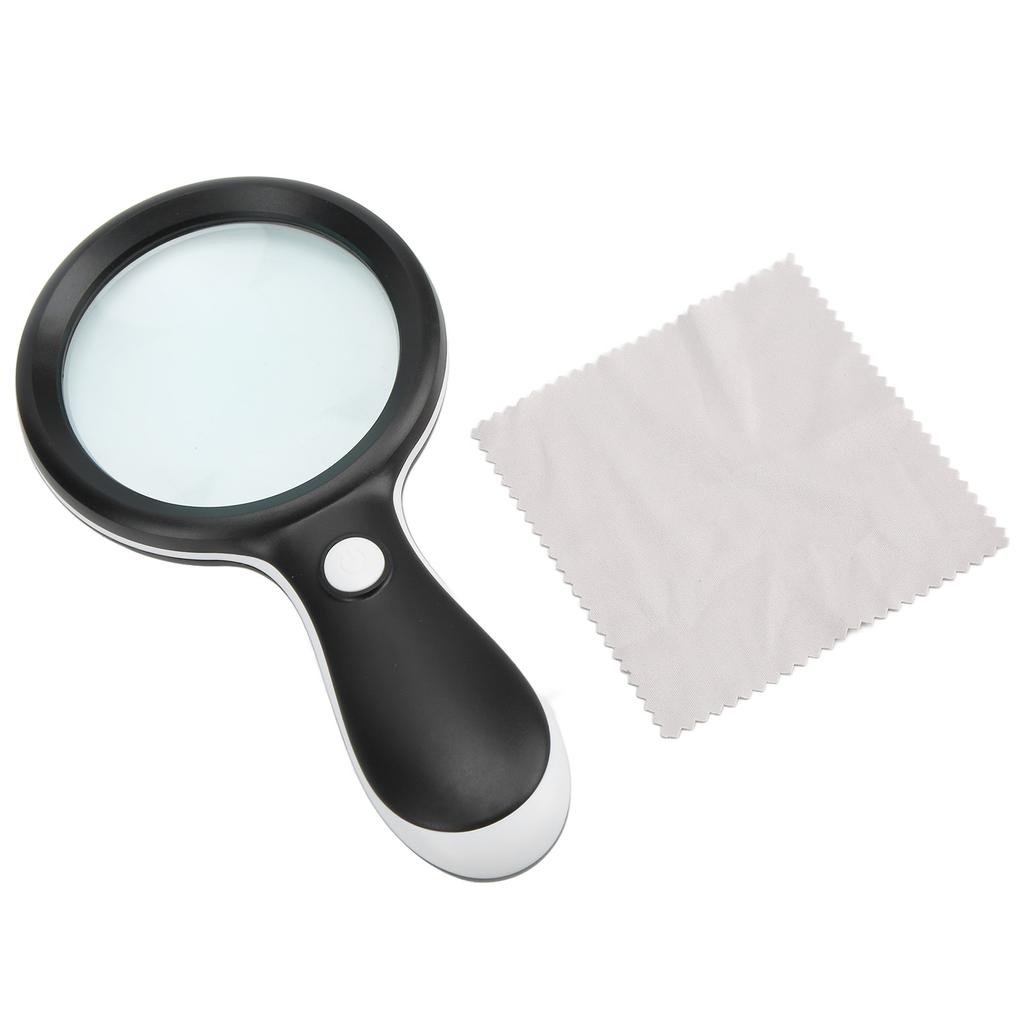 LED Magnifying Glass ABS Handheld Illuminated Reading Magnifier for Stamps Map Inspection