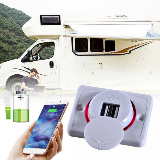 Dual USB Car Charger Socket 3.1A Power Outlet Dual Port Quick Car Charger Adapter with LED Indicator 12V-24V Fast Charging Station for Phones Tablets