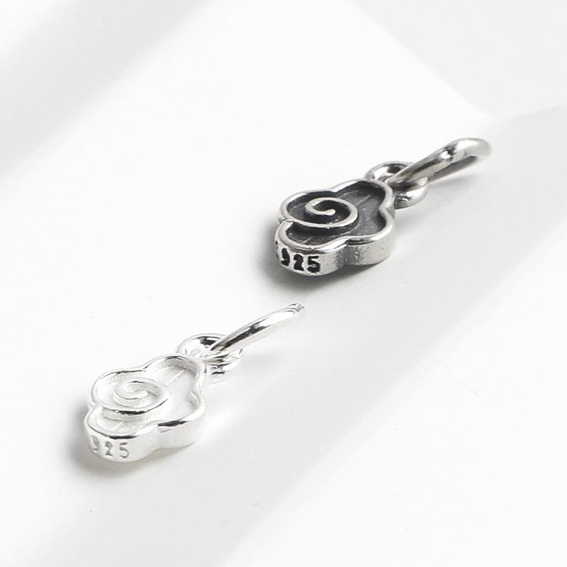 Silver S925 Ruyi Cloud Pendant & Braided Rope Bracelet Jewelry Kit