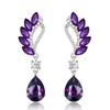 Cercei lungi Fashion pentru Femei, Albastru Alb, Forma de Picătură de Apă, Cristal Strălucitor, Zirconiu, Metal, pentru Petrecere