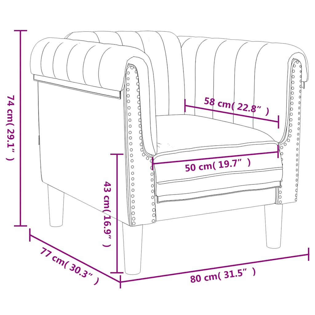 Armchair Rose Velvet