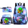 Rhythm box peripheral schoolbag sprunki cartoon starry sky backpack 3-piece set
