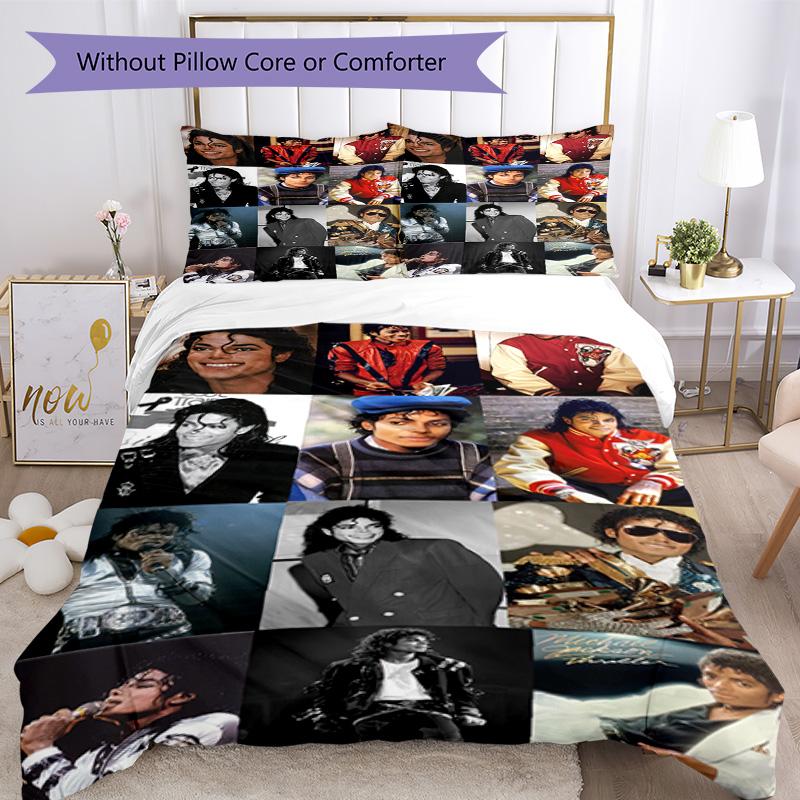 Set Biancheria da Letto Michael Jackson Traspirante Copripiumino con Federe Decorazione per la Casa Regalo di Compleanno