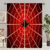 2 Stück Schwarze Spinne Rot Abteilung HD Digitaldruck Vorhänge Heimdeko Wohnzimmer Schlafzimmer Stangentasche Vorhang Effekt Stil Bett
