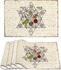 Passover Linen Placemats Kitchen Table Decor SIx Pointed Star Matzo Place Mats for Jewish Holiday Party Passover