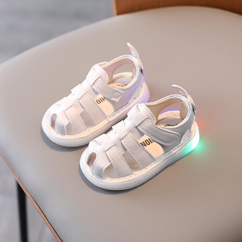 

Simple Baby LED Light up Walking Shoes Summer New girl Baby Shoe Fashion Girl Sandals Anti slip Boy Beach Shoe Comfort Boy Shoes 20insole13.5cm бежевый