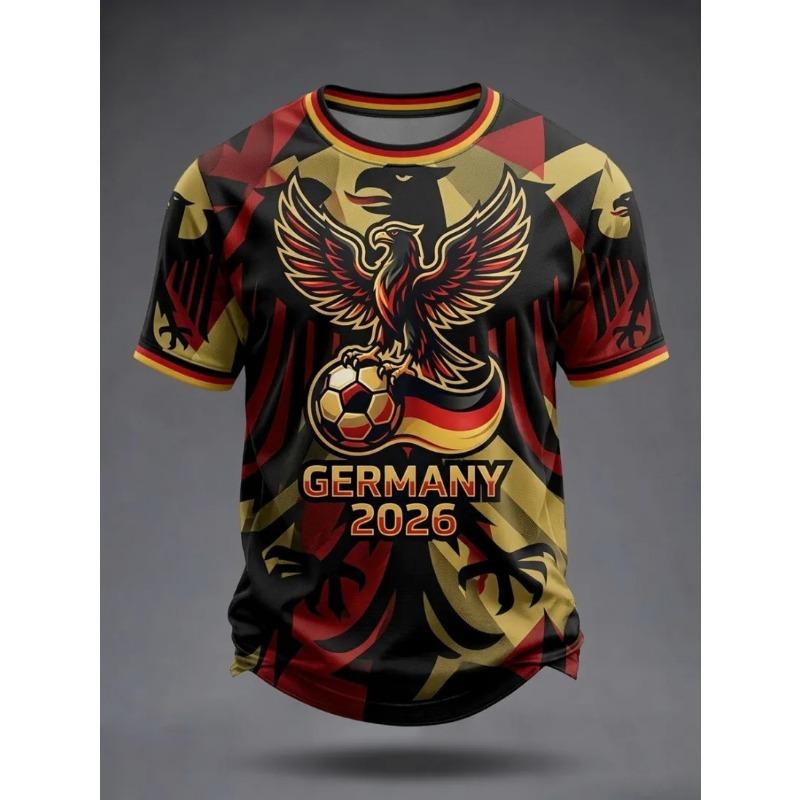 2026 New Family Matching German Theme 3D Printed T-shirt Summer Classic Quick Drying Short Sleeve Sports T-shirt
