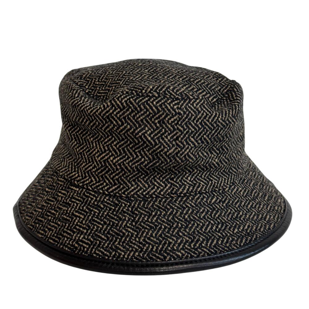 Hermes Bucket Hat Hat Wool Hat Brown Wool Used