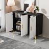 Sideboard Kommode 3 Türen, Moderne Verstellbare Ablage, Buffetschrank Flurschrank viel Stauraum, Metallbeinen, Wohnzimmer Esszimmer, 120cm