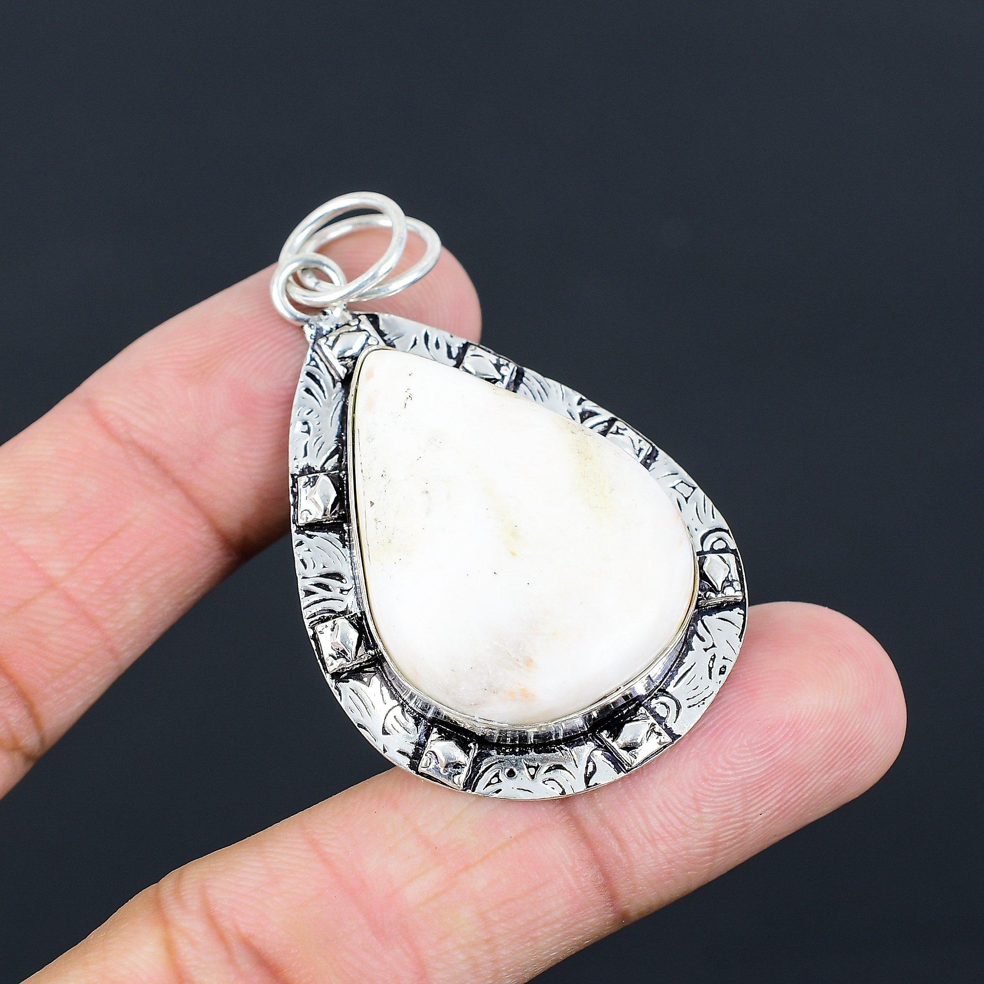 Sisters Day Sale Crown Chakra Scolecite Stone 925 Silver Daughter Trendy Pendant