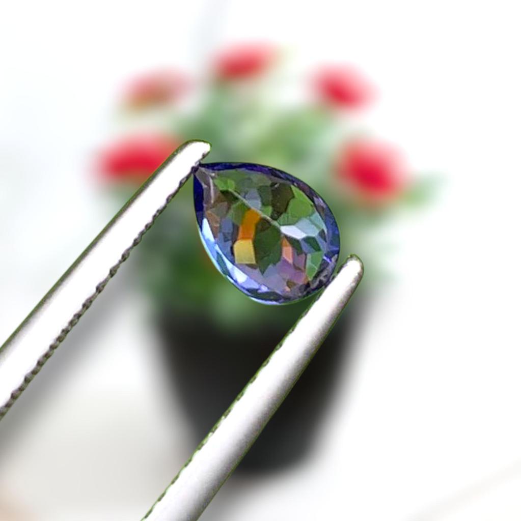 Natural AA Color Quality Pear Cut Tanzanite Gemstone, 1 Piece Loose Tanzanite Stone.