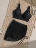Mesh Drawstring High Waist Sexy Two Piece Bikini Set Elegant Comfortable