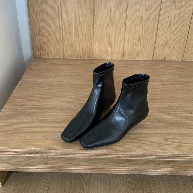 Autumn Design Soft Leather Women Slim Ankle Boots Elegant Low Heels Shoes Modern Short Botas Para Mujer