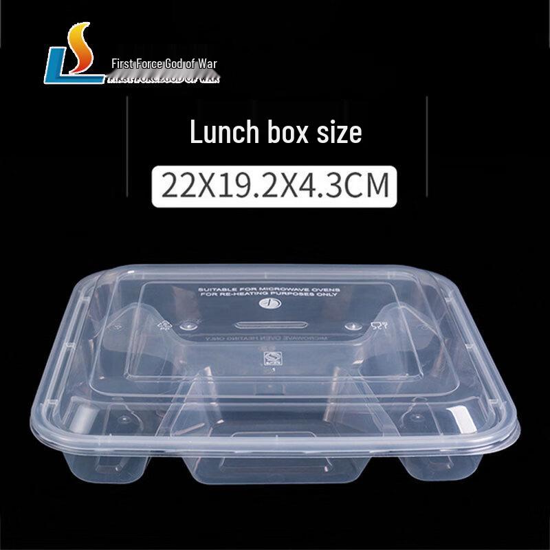 Disposable 4-Compartment Lunch Box with Lid