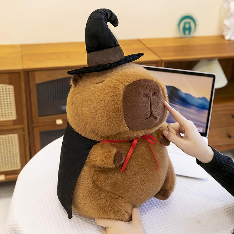 Magician Capybara Earphones Chef Plush Stuffed Doll  Animal Sofa Pillow Brown