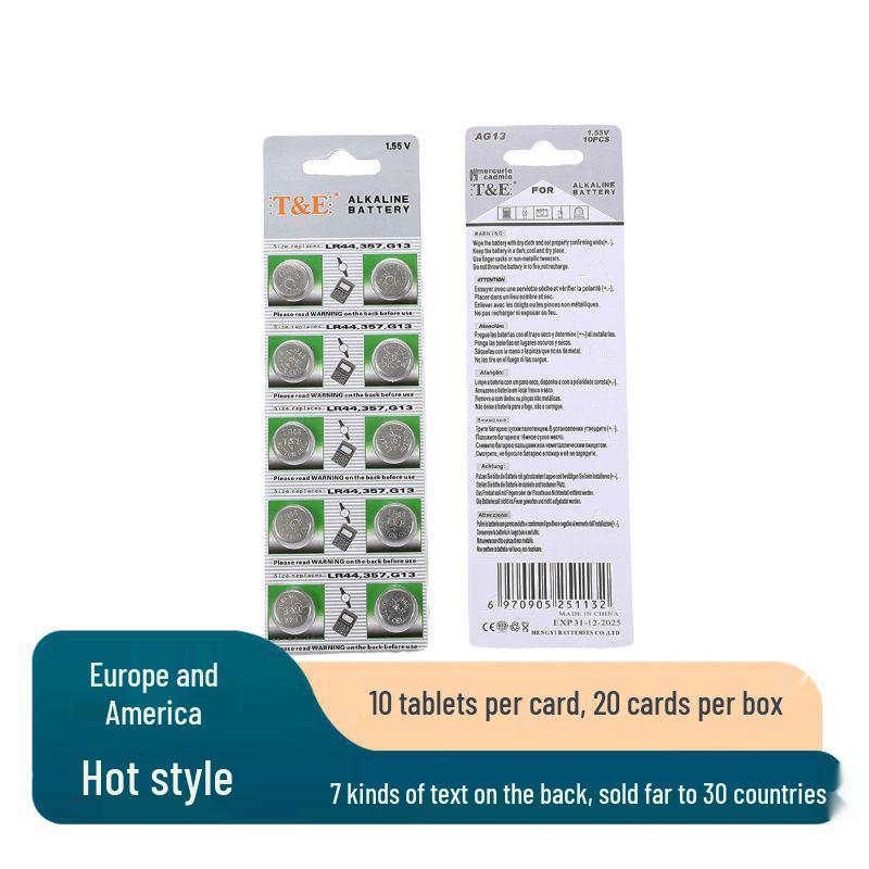 AG1/AG13/AG6/AG7 1.5V Alkaline Button Battery for Watches and Toys