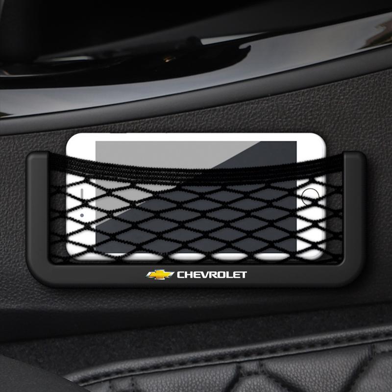 Car Organizer Storage Bag Auto Paste Net Pocket Phone Holder Car Accessories For Chevrolet Colorado Cruze Spark Captiva Malibu Trax Aveo Camaro