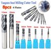 8pcs 4 Flutes Straight Shank Tungsten Steel Milling Cutter Tool CNC 2-12mm Carbide End Mill Set